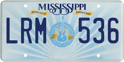 MS license plate LRM536
