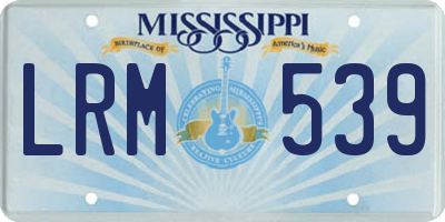 MS license plate LRM539