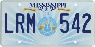 MS license plate LRM542