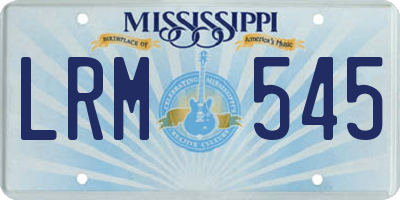 MS license plate LRM545