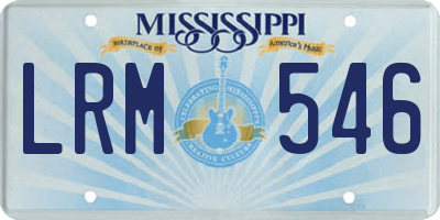 MS license plate LRM546