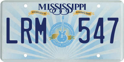 MS license plate LRM547