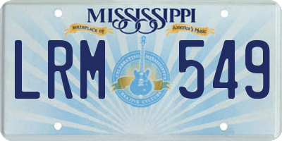 MS license plate LRM549