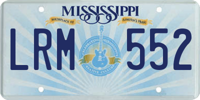 MS license plate LRM552