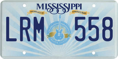 MS license plate LRM558