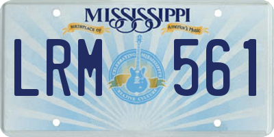 MS license plate LRM561