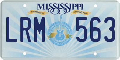 MS license plate LRM563