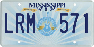 MS license plate LRM571
