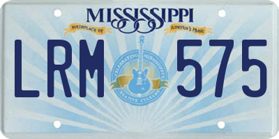 MS license plate LRM575