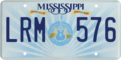 MS license plate LRM576