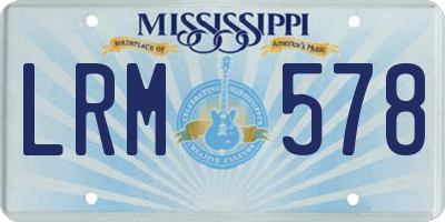 MS license plate LRM578