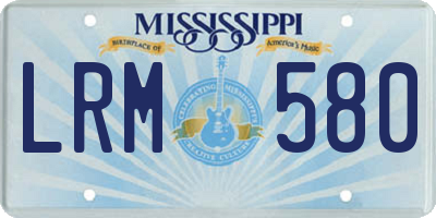 MS license plate LRM580