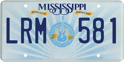 MS license plate LRM581