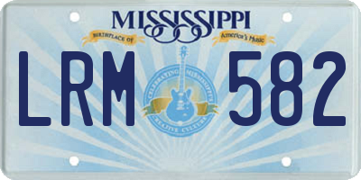 MS license plate LRM582