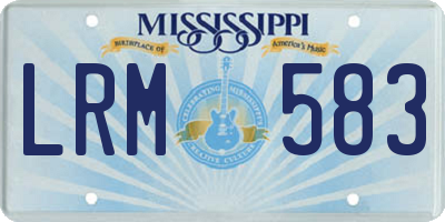 MS license plate LRM583