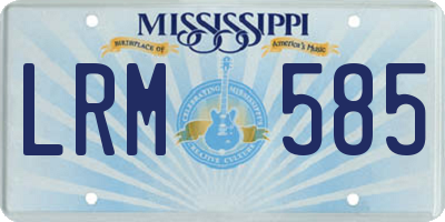 MS license plate LRM585