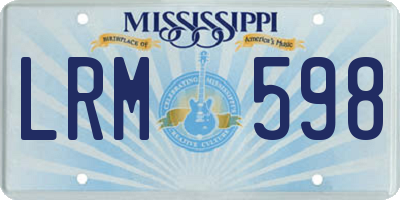 MS license plate LRM598