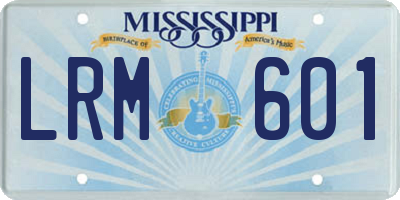 MS license plate LRM601