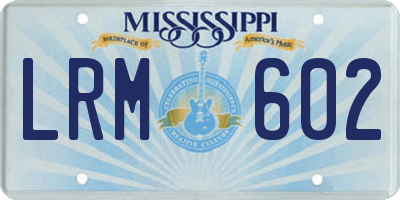 MS license plate LRM602