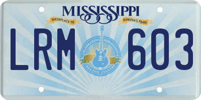 MS license plate LRM603
