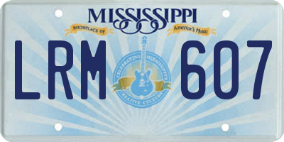 MS license plate LRM607