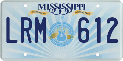 MS license plate LRM612