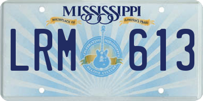MS license plate LRM613
