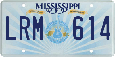 MS license plate LRM614