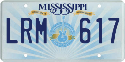 MS license plate LRM617