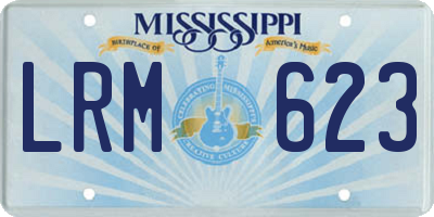 MS license plate LRM623