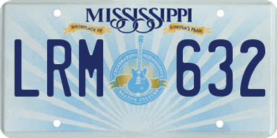 MS license plate LRM632