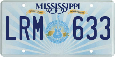 MS license plate LRM633