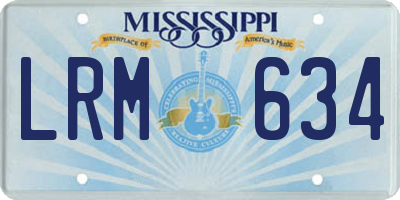 MS license plate LRM634