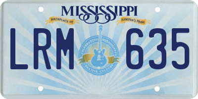 MS license plate LRM635