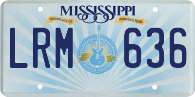 MS license plate LRM636