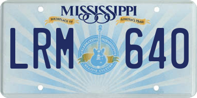 MS license plate LRM640