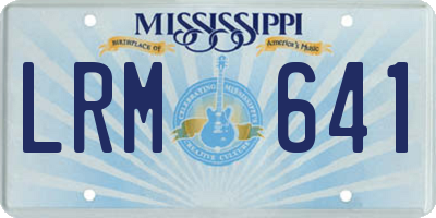 MS license plate LRM641