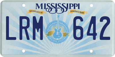 MS license plate LRM642