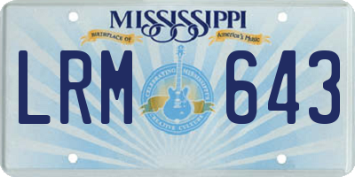 MS license plate LRM643