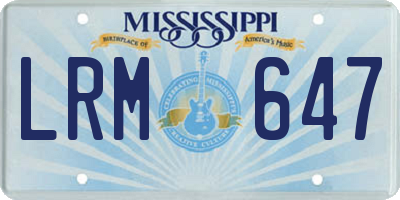 MS license plate LRM647