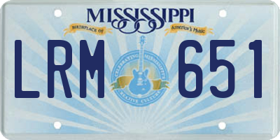 MS license plate LRM651