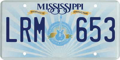 MS license plate LRM653
