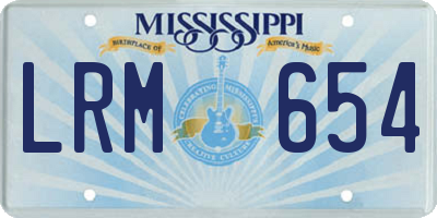 MS license plate LRM654