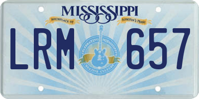 MS license plate LRM657