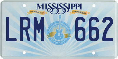 MS license plate LRM662