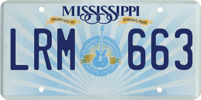 MS license plate LRM663