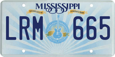MS license plate LRM665