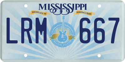 MS license plate LRM667