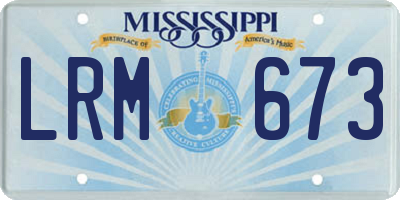 MS license plate LRM673