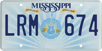 MS license plate LRM674